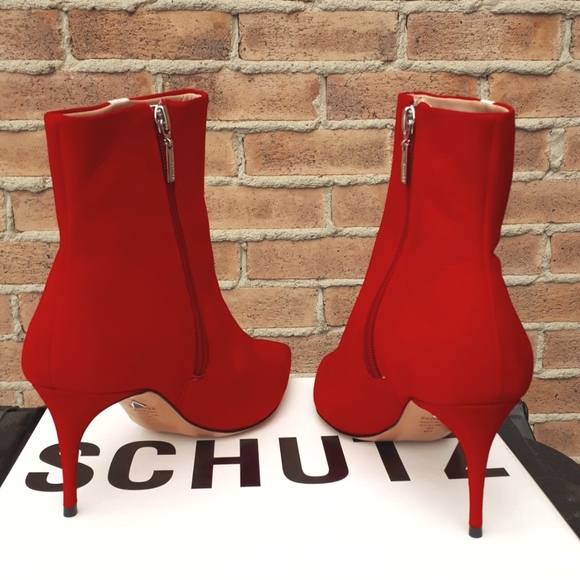 NWT Schuts Red Suede Tuxedo Stripe Adrien Ankle Booties - Picture 9 of 17
